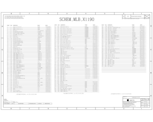 APPLE MACBOOK PRO 15" TOUCH BAR 2018 X1190 MLB 820-01041 051-02643 REV4.0.0 SCHEMATIC